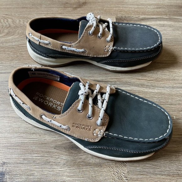 rockport steel toe boat shoes